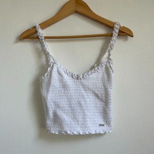 White ruched tube top / tank top